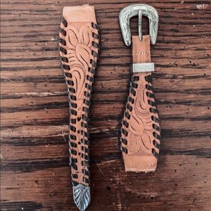 Tooled leather Apple Watch band
